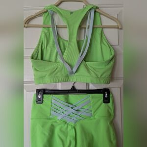 Fabletics Lime Green PowerHold Activewear Set | Size Medium